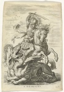 Saint Georges combat le dragon - Cornelis Galle (II)