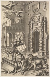 Portrait allégorique du comte Tassis, illustration de Jean Jacques Chifflet, Les marques..., 1645 - Cornelis Galle I