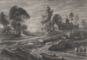 Paysage avec puits