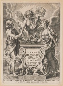 Page de Titre pour Silvester Pietrasanta, De Symbolis Heroicis - Cornelis Galle I after Sir Peter Paul Rubens