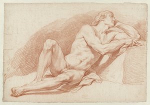 Homme nu assis, appuyé
