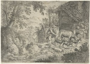 Berger avec chèvres et vaches - Cornelis Matthieu