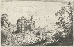 Paysage avec un berger de chèvres - Cornelis Matthieu