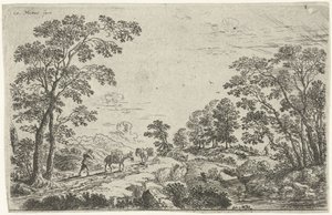 Paysage avec muletier - Cornelis Matthieu