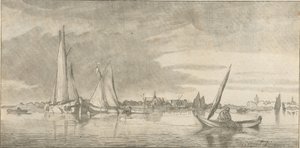 Vue de rivière - Cornelis Ploos van Amstel (signed by artist)