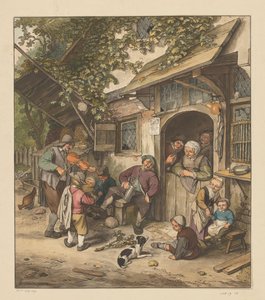 Violoniste devant une auberge