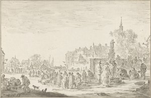 Marché aux poissons - Cornelis Ploos van Amstel (signed by artist)