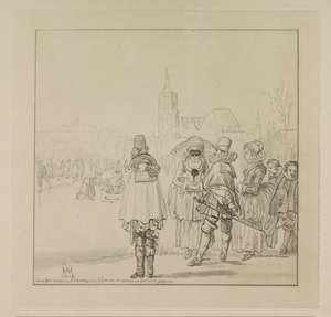 Compagnie élégante sur la glace