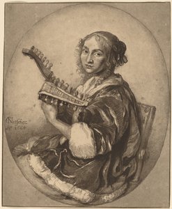 Dame avec un luth à double tête - Cornelis Ploos van Amstel