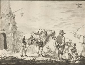 Homme avec cheval près d