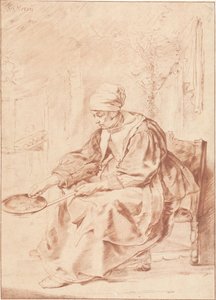 Femme faisant des crêpes - Cornelis Ploos van Amstel