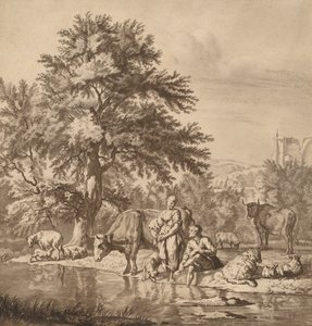 Berger et bergère avec leur troupeau, 1763, publié 1765 - Cornelis Ploos van Amstel