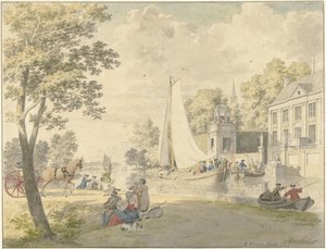 Scène de campagne estivale avec bateaux de plaisance - Cornelis Pronk