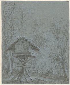 Pigeonnier entre les arbres - Cornelis Saftleven (possibly)