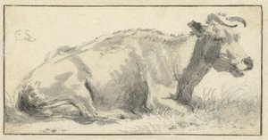 Vache couchée, vers la droite - Cornelis Saftleven