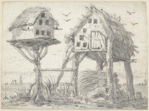 Deux pigeonniers - Cornelis Saftleven