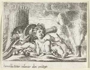 Deux enfants avec des canons - Cornelis Schut (I)