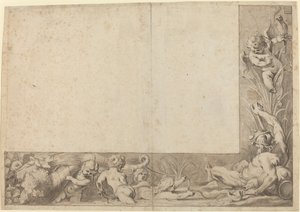 Dieu de la rivière avec putti - Cornelis Schut I