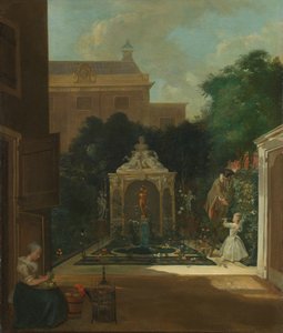 Un jardin de maison de canal à Amsterdam - Cornelis Troost