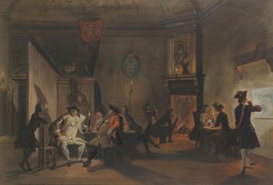 Intérieur avec officiers militaires