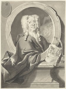 Portrait de Jacob Campo Weyerman en médaillon - Cornelis Troost