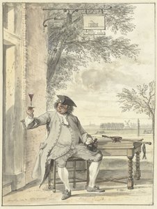 Promeneur se reposant devant l