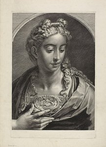Athéna, du Cabinet Reynst ; Variarum imaginum a celeberrimis artificibus pictarum Caelaturae (Cabinet Reynst : Gravures de diverses images peintes par des artistes célèbres)