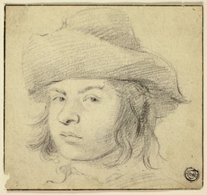 Buste de jeune homme avec chapeau