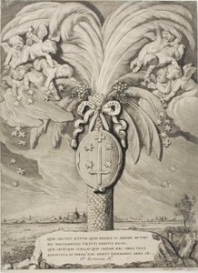Armoiries de Haarlem, page de fin des Comtes et Comtesses de Hollande, Zélande et Frise occidentale - Cornelis Visscher