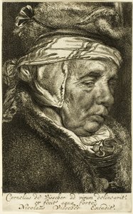 Tête de vieille femme (soi-disant portrait de la mère de Visscher) - Cornelis Visscher