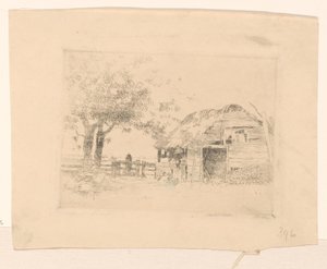 Vieux hangar au toit de chaume - Cornelis Vreedenburgh