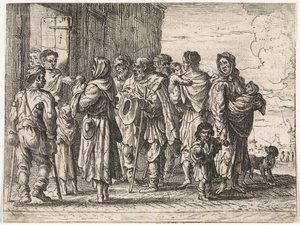 Mendiants devant un monastère (Genretaferelen) - Cornelis de Wael