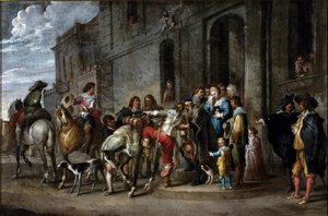 Parabole de la Bible : Le départ du fils prodigue - Cornelis de Wael