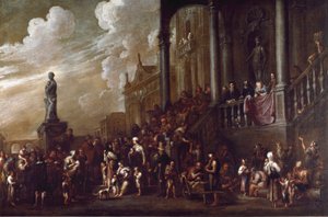 Les sept œuvres de miséricorde corporelle : donner à manger aux affamés - Cornelis de Wael