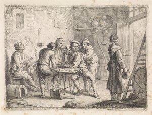 Une femme quitte une auberge - Cornelis de Wael