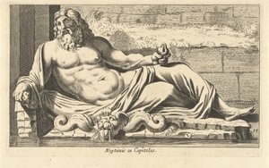 Statue de Neptune près de la fontaine au Capitole à Rome - Cornelis van Dalen (I)