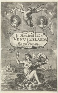 Vénus sur une coquille avec un cœur enflammé et une flèche - Cornelis van Dalen (I)