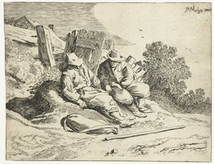Paysans au bord de la route - Cornelis van Kittensteyn (attributed to)