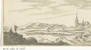 Paysage de dunes avec une église