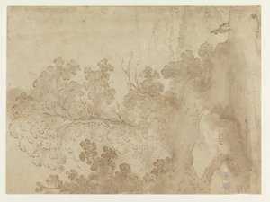 Paysage vallonné avec arbres - Cornelis van Poelenburch