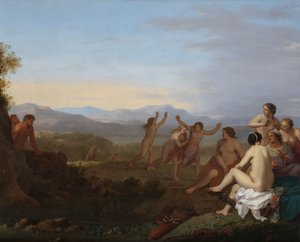 Satyres espionnant des nymphes