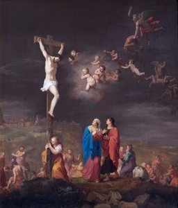 La Crucifixion, avec la chute des anges rebelles - Cornelis van Poelenburgh or Poelenburch