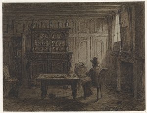 Homme assis dans une chambre - Cornelis van der Griendt