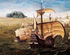 La flotte portugaise, copie de la peinture de Cornelius Anthoniszoon (1499-1557) - Cornelisz Anthonisz