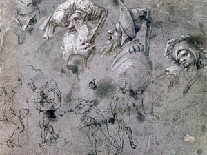 Étude avec têtes avec expressions, vers 1468-1533 - Cornelius Engebrechtsz