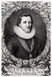 Portrait de Jacques Ier, roi de Grande-Bretagne, gravé par R.White, 1669 - Cornelius I after Johnson