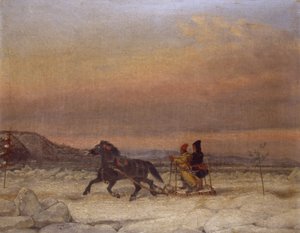 Traîneau dans la neige - Cornelius Krieghoff