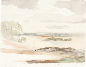 Vue étendue dans le Shropshire - Cornelius Varley