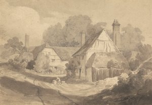 Cottages à Letherhead Surrey - Cornelius Varley