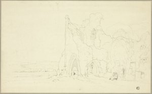 Paysage avec ruines gothiques - Cornelius Varley